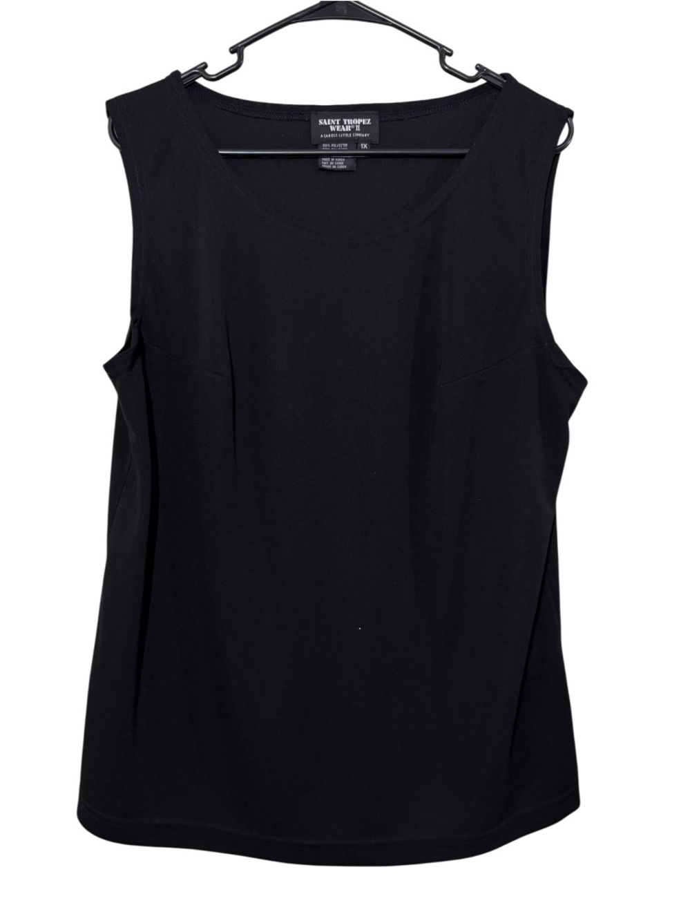 Saint Tropez West Black Scoop Neck Sleeveless Tank